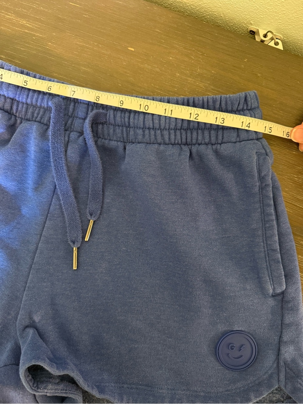 Gilly Hicks Bright Blue Drawstring Athletic Sweat Shorts Size L Women Pockets - Picture 5 of 6